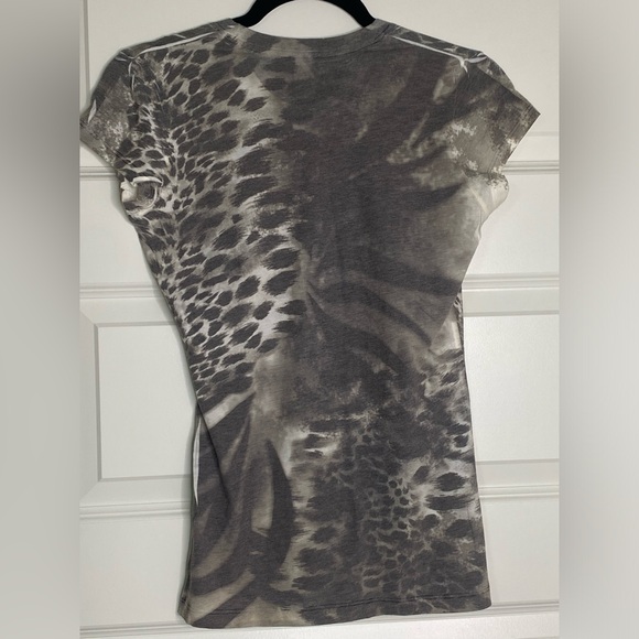 Rhinestone Rolling Stones Animal Print Top - Picture 3 of 3